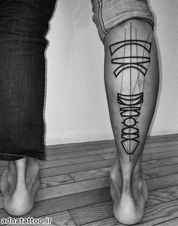 مدل تاتو خط روی ساق پا